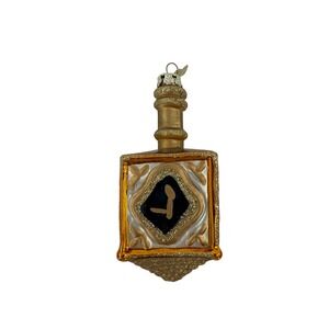 Kurt Adler Gold Glitter Hanukkah‎ Chanukah Dreidel Ornament Glass KSA Holiday